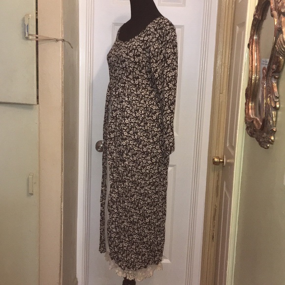🍂🍁 Fall Free People Inspired VTG 90s Ci Siamo Floral Maxi Dress Sz OSFM - Picture 2 of 8
